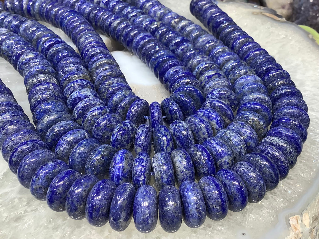 Lapis lazuli 16mm smooth rondelle gemstones