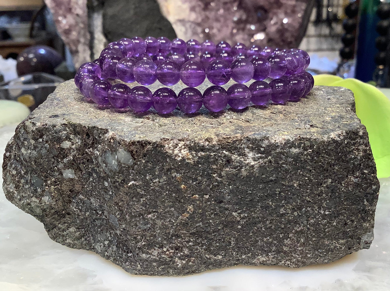 Amethyst 6mm gemstone bracelet