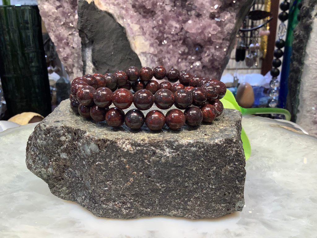 Poppy jasper 8mm gemstone bracelet