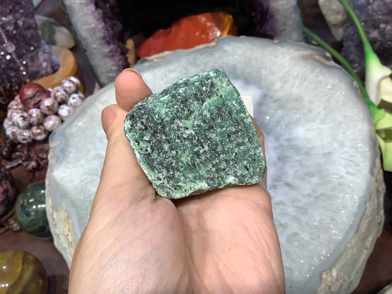 Natural Zoisite & Paragasite Gemstone Mineral Specimen Tanzania