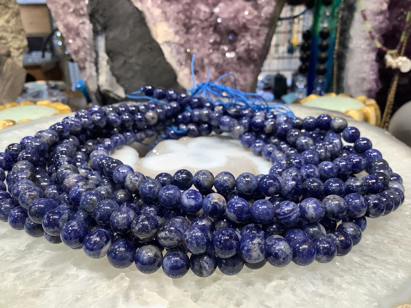 8mm Natural Blue Sodalite Round Gemstone Beads