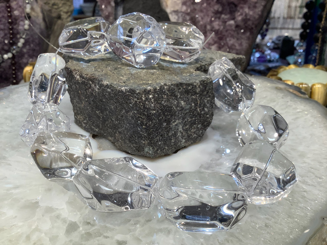 Rock Crystal Faceted Nugget Gemstone Beads #2