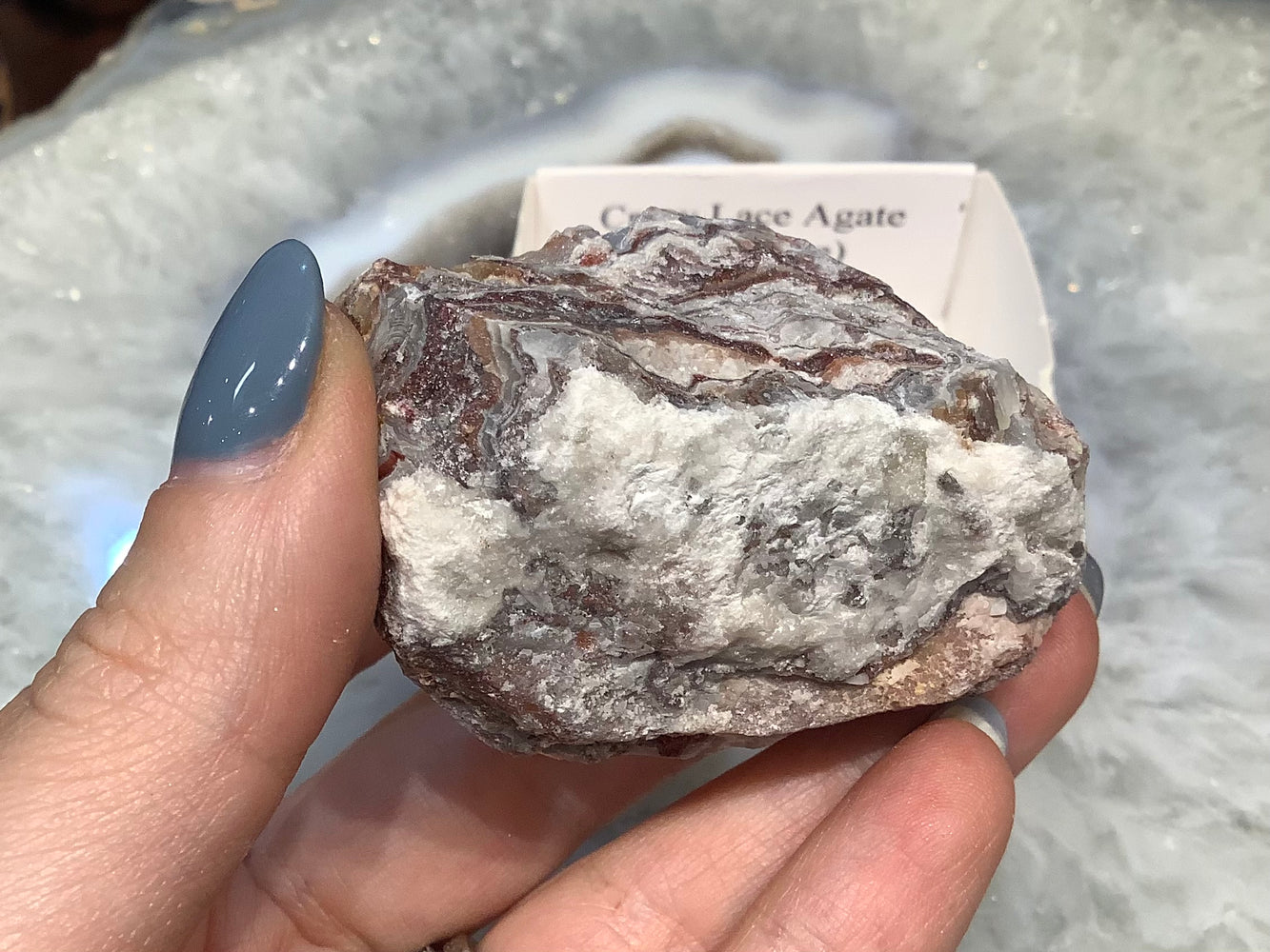 Sparkly Crazy lace agate specimen