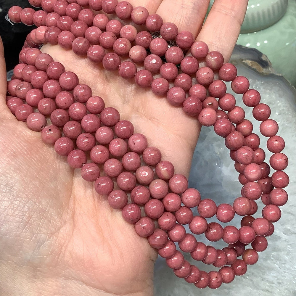 Beautiful 6mm Pink Rhodonite round gemstones Beads