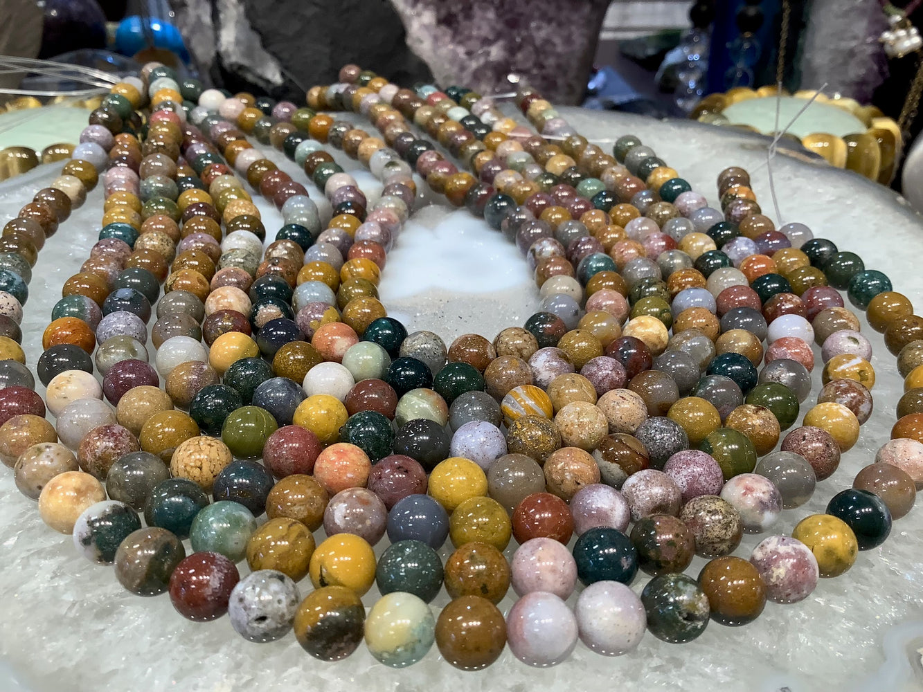 8mm Ocean Jasper Mixed Color Patterning - Stunning