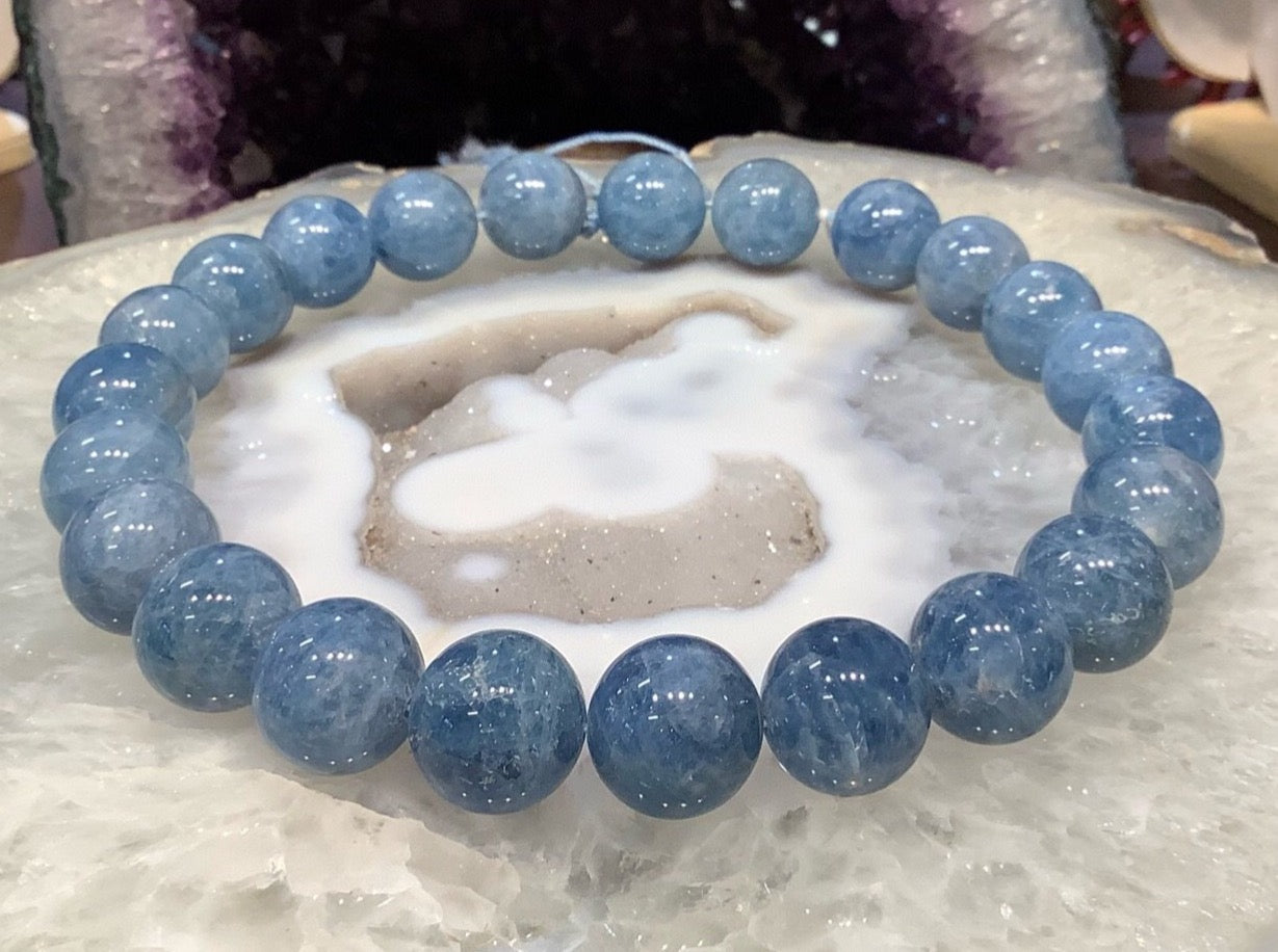18mm Deep Blue Aquamarine Gemstone Round Beads