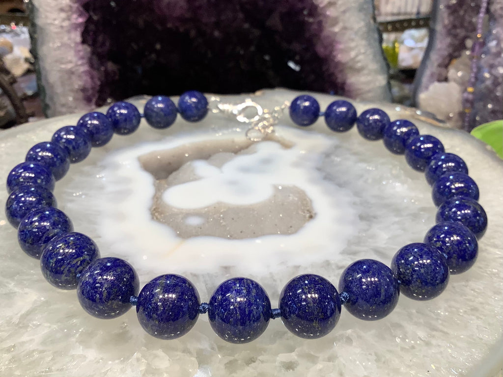 Natural Blue Lapis lazuli 16mm gemstone necklace