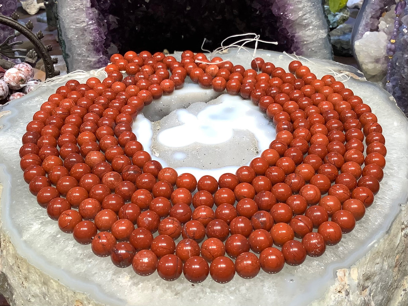Natural Red Jasper Round Gemstone Beads - 10mm