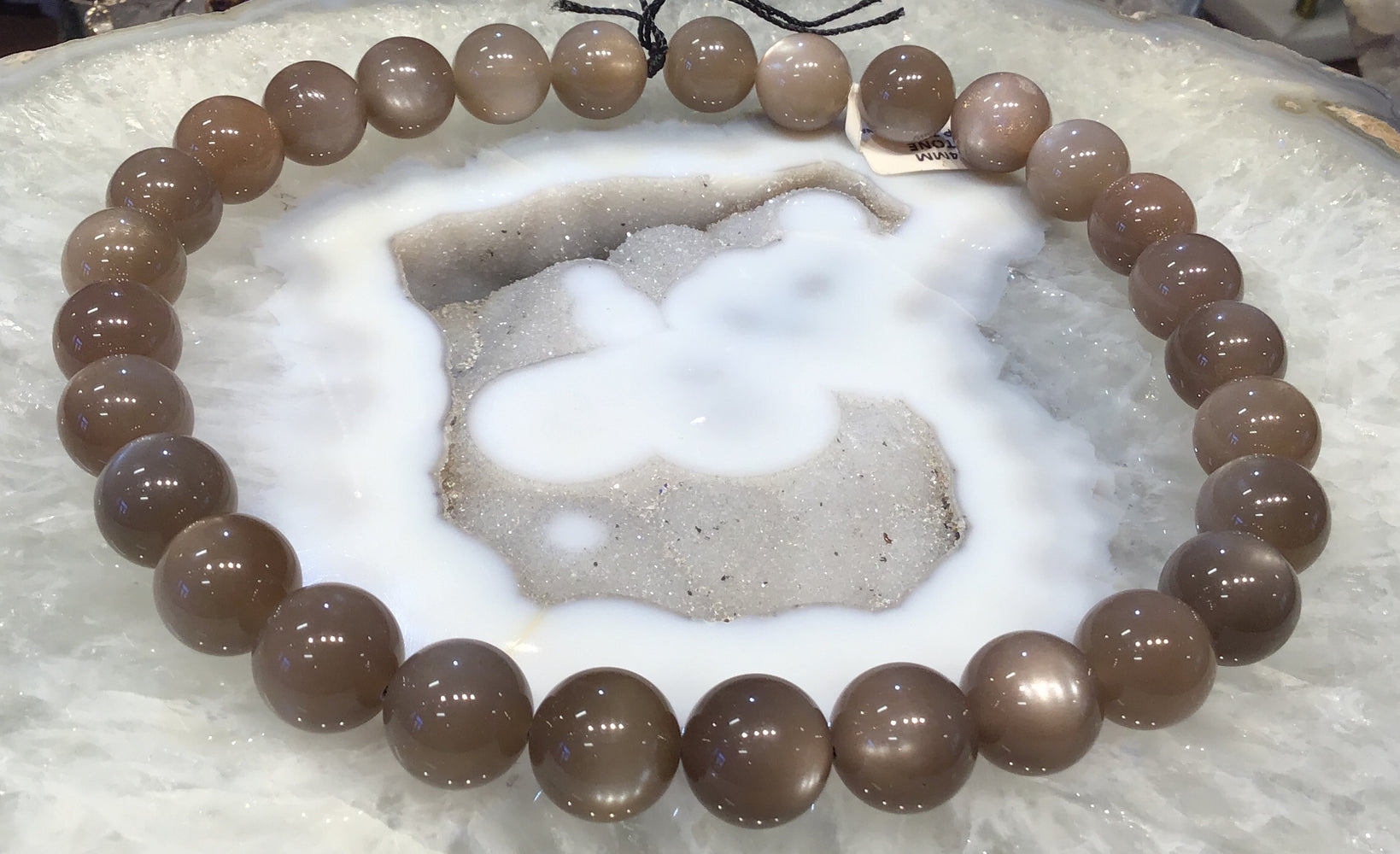 14mm Top Brown Moonstone Gemstone Beads