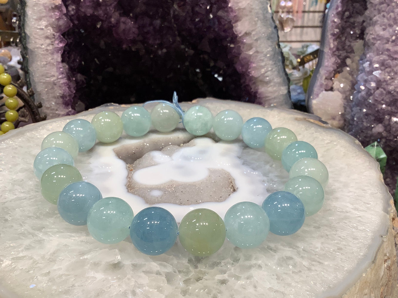 Natural Stunning Gem Aquamarine Round Gemstone Beads